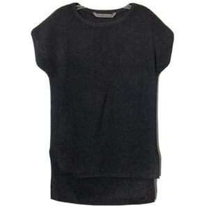 ATHLETA Ribbed Knit High Low Short Sleeve Top